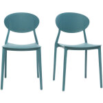 Chaises design empilables bleu canard intrieur - extrieur (lot de 2) anna