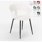 Chaise design moderne en mtal polypropylne pour cuisine bar restaurant evelyn - blanc