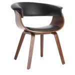 Miliboo - chaise design noir et bois fonc� noyer oktav