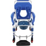 Chaise de douche mobile � roulettes, max. capacit� de charge: 125kg, chaise de toilette freestanding ...