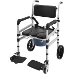 Chaise de douche � roulettes en alliage d'aluminium 4 en 1, pliable, r�glable en hauteur, chaise de douche ...