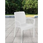 Altri - chaise empilable effet rotin, made in italy, couleur blanche, dimensions 54 x 82 x 60, 5 cm
