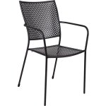 Dmora - chaise empilable en fer avec accoudoirs, couleur noire, 57 x 47 x h89 cm Dmora - chaise empilable en fer avec accoudoirs, couleur noire, 57 x 47 x h89 cm