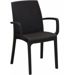 Chaise empilable polyrotin accoudoirs bar jardin ext�rieur indiana bica - marron