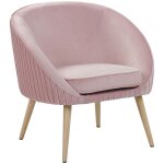 Chaise fauteuil design tapissé en velours rose avec pieds obliques en bois idéal pour pour salon glamour ... Chaise fauteuil design tapissé en velours rose avec pieds obliques en bois idéal pour pour salon glamour ...