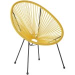 Chaise fauteuil type spaghetti en rotin pe jaune et acier design original pour salon chambre terrasse ... Chaise fauteuil type spaghetti en rotin pe jaune et acier design original pour salon chambre terrasse ...