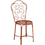 Biscottini - chaise en fer forg 97x40x45 cm chaises  assise ronde chaises en fer antique chaises de ...