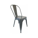 Kosmi - chaise grise factory en métal style industriel pour cusine et salle à manger Kosmi - chaise grise factory en métal style industriel pour cusine et salle à manger