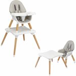 Relax4life - chaise haute b�b� convertible avec plateau r�glable et coussin amovible, chaise haute 4 ...