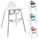 Chaise haute b�b� r�glable hauteur et tablette - d�lice - blanc - monsieur b�b�