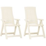 Chaises inclinables de jardin lot de 2 plastique blanc vidaxl Chaises inclinables de jardin lot de 2 plastique blanc vidaxl