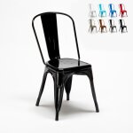 Chaise industrielle en acier et mtal pour cuisine et bars steel one - noir
