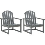 Vidaxl - chaises de jardin 2 pcs gris bois d'acacia solide