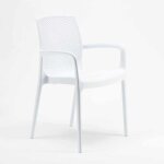 Chaises de jardin boheme grand soleil bar avec accoudoirs poly - rotin - blanc