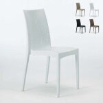 Chaises de jardin caf� bar empilable grand soleil polyrotin bistrot - blanc