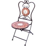 Chaise de jardin dandibo m�tal mosa�que merano chaise 12002 h - 95 cm chaise en m�tal m�diterran�e chaise ...
