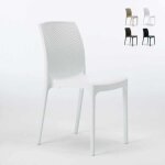 Chaise de jardin poly - rotin caf� bar glaciers empilable boheme grand soleil - blanc