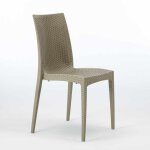 Chaises jardin poly - rotin empilable bar bistrot lot de 22 unit�s - beige