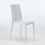 Chaises jardin poly - rotin empilable bar bistrot lot de 22 unit�s - blanc