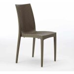 Chaises jardin poly - rotin empilable bar bistrot lot de 22 unit�s - marron