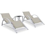Vidaxl - chaises longues lot de 2 avec table aluminium crme