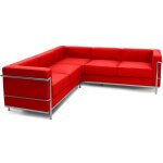 Privatefloor - chaise longue 5 places - rev�tement en cuir - kart rouge