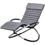 Chaise longue � bascule pliable rocking chair design contemporain avec matelas rev�tement aspect daim ...