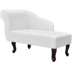 Chaise longue blanc similicuir vidaxl