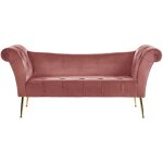 Beliani - chaise longue Élégante tapissée velours rose idéale pour chambre ou salon Beliani - chaise longue Élégante tapissée velours rose idéale pour chambre ou salon