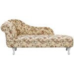 Beliani - chaise longue côté gauche méridienne en tissu floral beige glamour elégant nimes Beliani - chaise longue côté gauche méridienne en tissu floral beige glamour elégant nimes