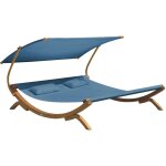 Axi - chaise longue de jardin mallorca en bois pour 2 personnes lit de jardin xxl avec toit solaire pour ...