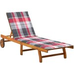 Vidaxl - chaise longue de jardin avec coussin bois d'acacia solide Vidaxl - chaise longue de jardin avec coussin bois d'acacia solide