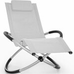 Tillvex chaise longue de jardin gris pour la relaxation fauteuil pliant r�sistante aux intemp�ries charge ...