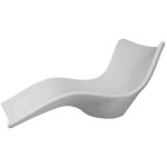 Chaise longue de jardin en plastique polyethylene blanc adapte pour piscine jardin ou plage resistant ...