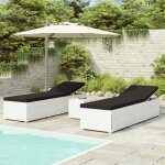Vidaxl - chaises longues de jardin table à thé 3pcs résine tressée blanc Vidaxl - chaises longues de jardin table à thé 3pcs résine tressée blanc