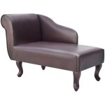 Chaise longue marron similicuir