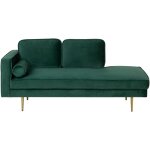 Beliani - chaise longue méridienne côté gauche en velours vert pour salon glamour Beliani - chaise longue méridienne côté gauche en velours vert pour salon glamour
