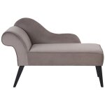 Beliani - chaise longue mini côté gauche en velours beige au design glamour et rétro confortable et Élégante ... Beliani - chaise longue mini côté gauche en velours beige au design glamour et rétro confortable et Élégante ...