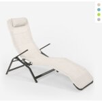 Chaise longue de plage et de jardin pliante en acier pasha luxury - gris