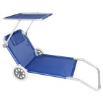 Cosma - chaise longue pliante portable bleu en mtal
