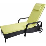 Décoshop26 - chaise longue relaxation transat de jardin bain de soleil poly rotin anthracite housse vert ... Décoshop26 - chaise longue relaxation transat de jardin bain de soleil poly rotin anthracite housse vert ...