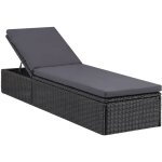 Vidaxl - chaise longue r�sine tress�e noir et gris fonc�