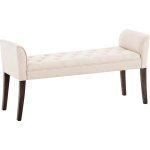 Banquette style chersterfield cleopatra en tissu crme antique fonc