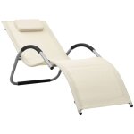 Vidaxl - chaise longue textilne crme et gris