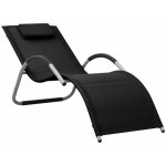 Vidaxl - chaise longue textilne noir et gris