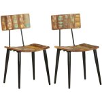 Chaises � manger lot de 2 bois de r�cup�ration solide vidaxl