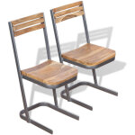 Chaises � manger lot de 2 bois de teck massif vidaxl