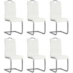 Chaises  manger cantilever lot de 6 blanc similicuir vidaxl