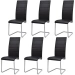 Chaises  manger cantilever lot de 6 noir similicuir vidaxl