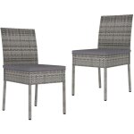 Vidaxl - chaises à manger de jardin lot de 2 résine tressée gris Vidaxl - chaises à manger de jardin lot de 2 résine tressée gris